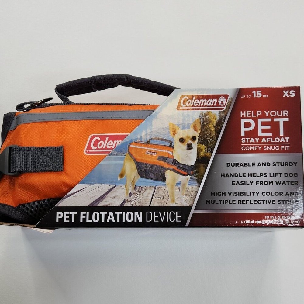 COPY - Coleman Dog Floatation Vest Up To 15 LBS Orange XS